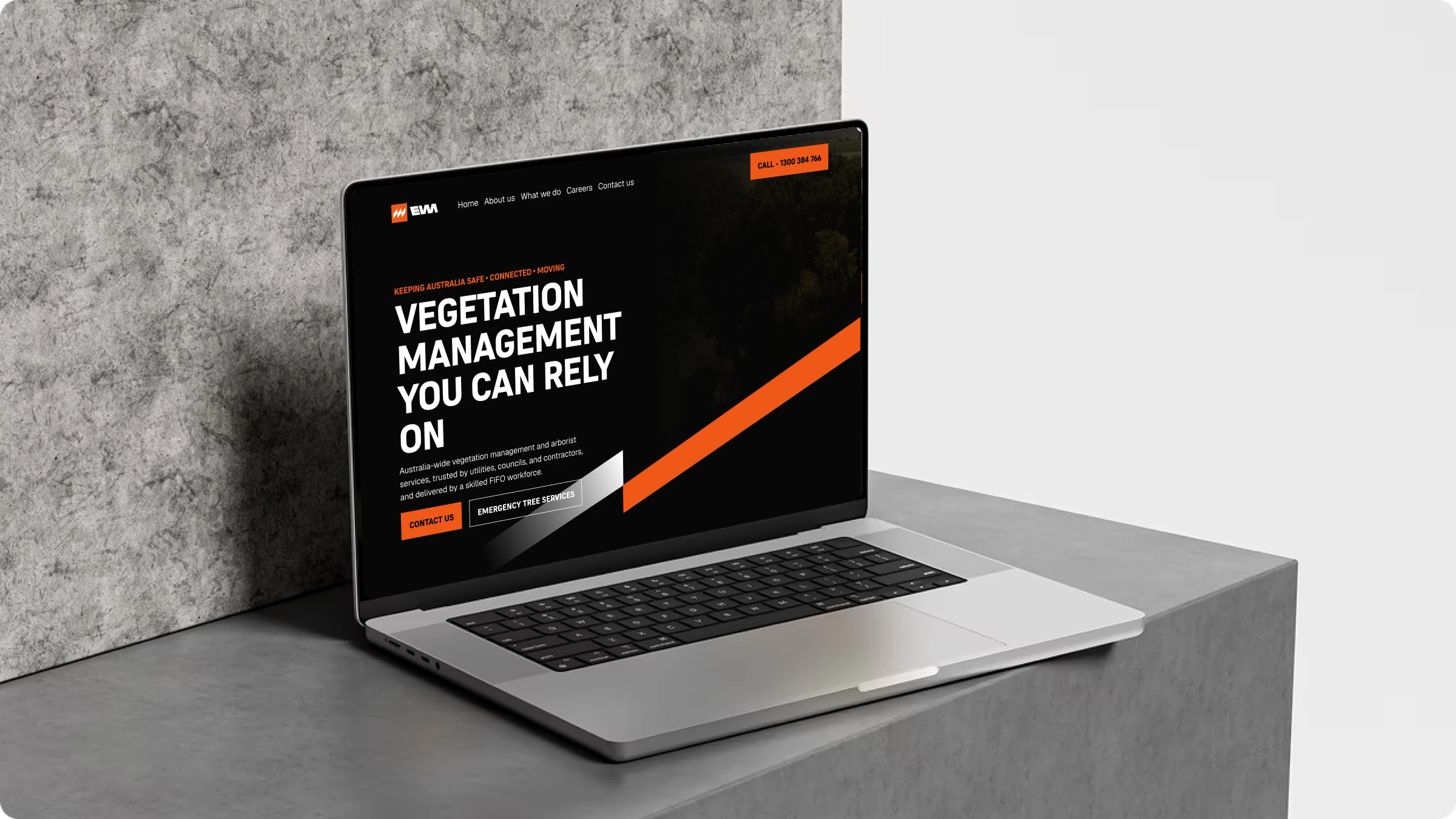 The Eviron Vegetation Management website on a laptop