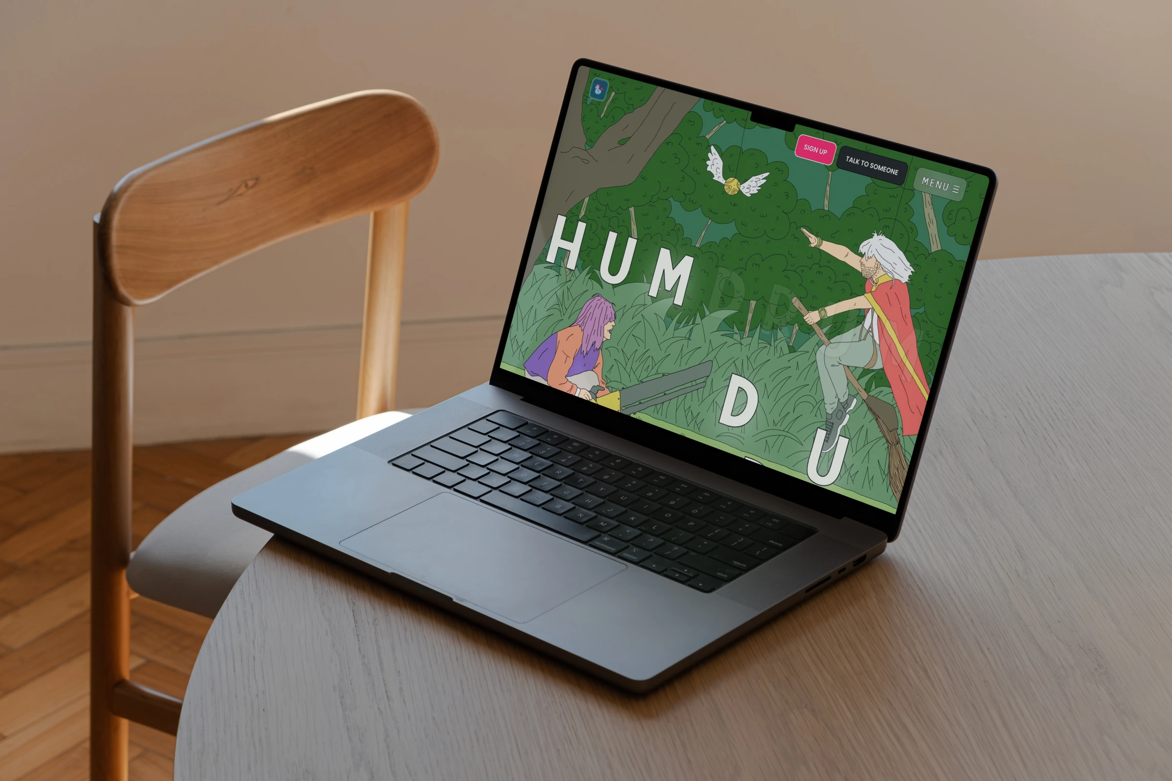 Humdrum website on a laptop
