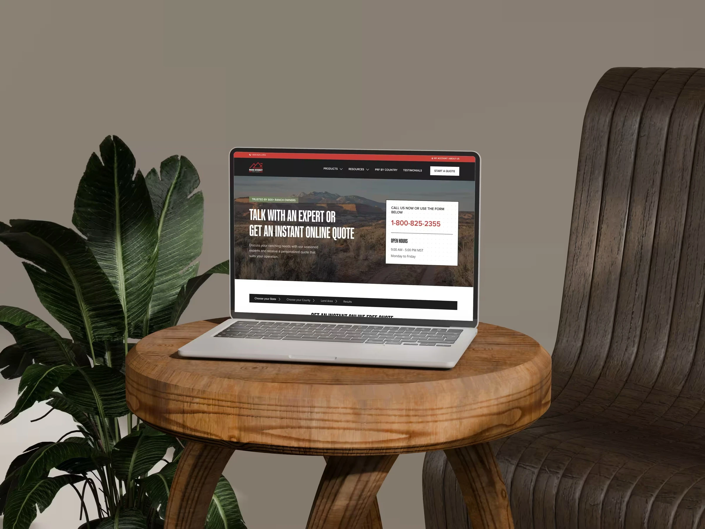 The Redd Summit Advisors website on a laptop